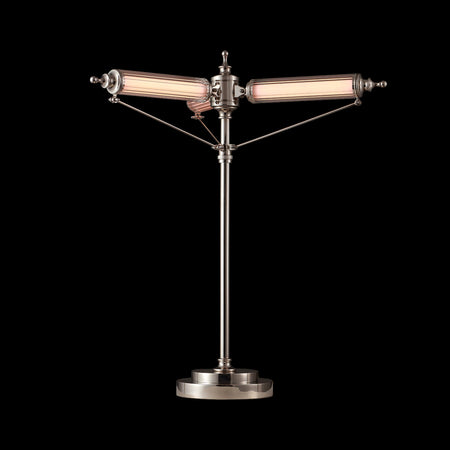 Aurora Adjustable Arm Ribbed Glass Table Lamp