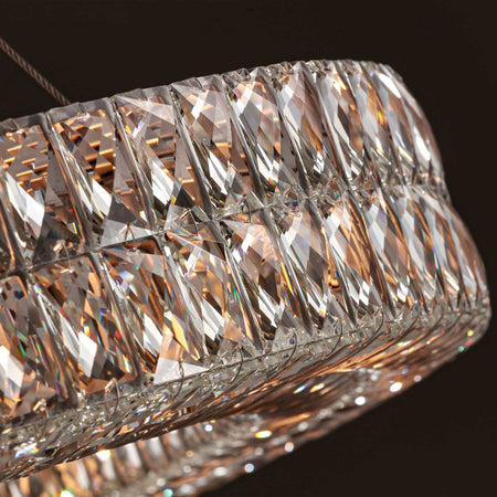 Lattice Faceted Crystal Ring Chandelier
