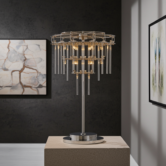 Aura Tiered Glass Rod Table Lamp