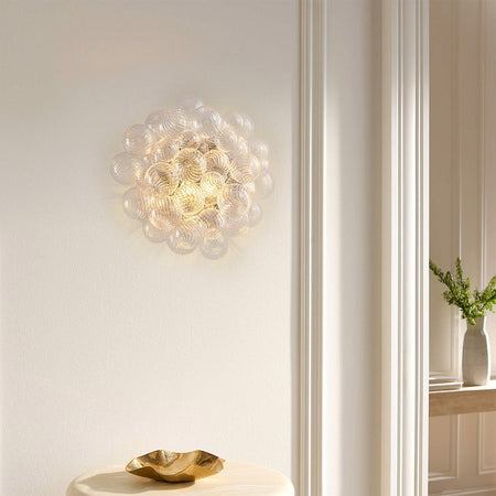 Spiral Bubble Mouth-Blown Glass Globe Sconce