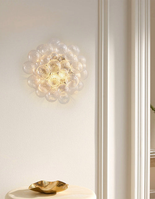 Load image into Gallery viewer, Spiral Bubble Mouth-Blown Glass Globe Sconce
