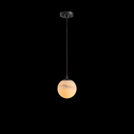 Moonlit Natural Alabaster Globe Pendant