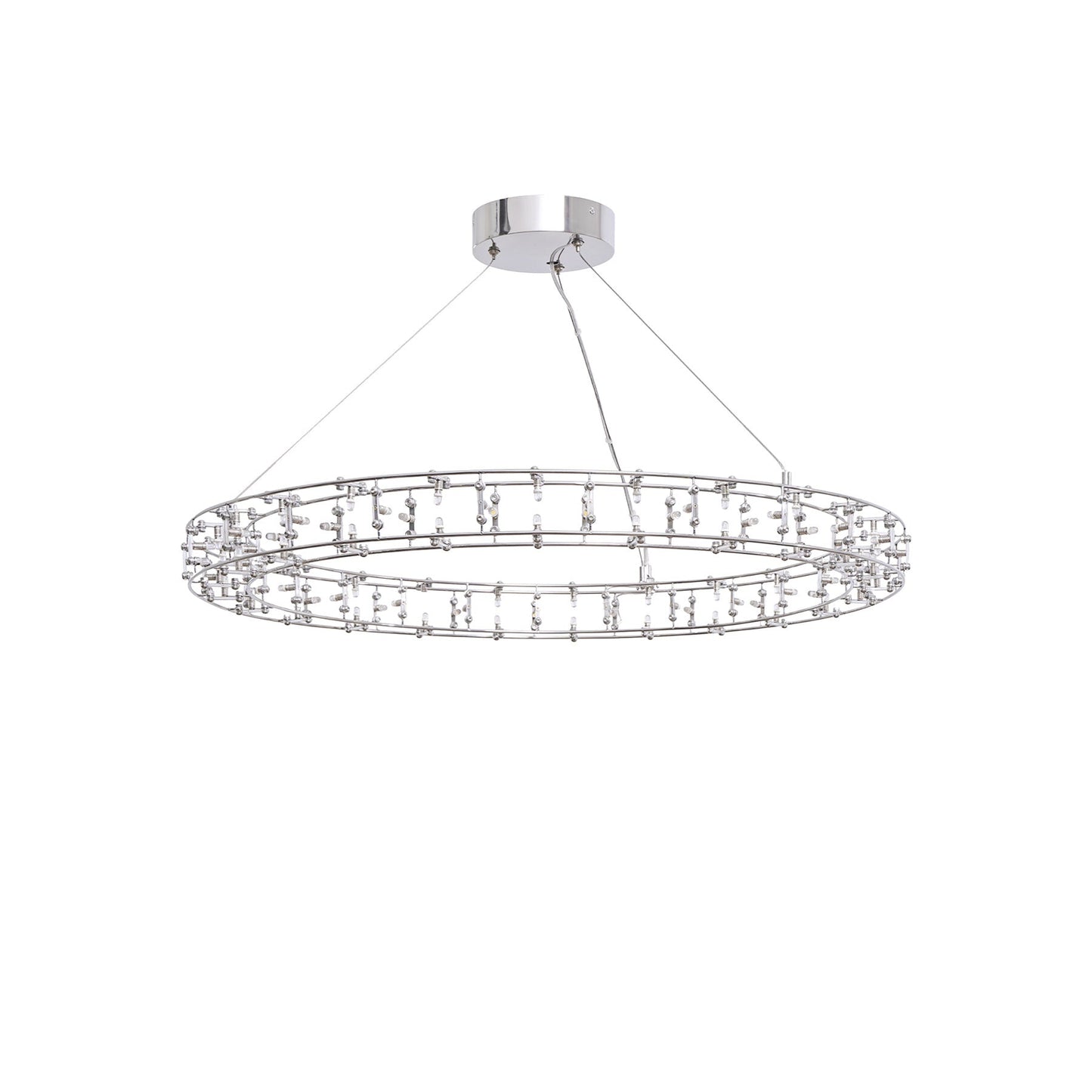 Chandelier with crystal accents on a white background