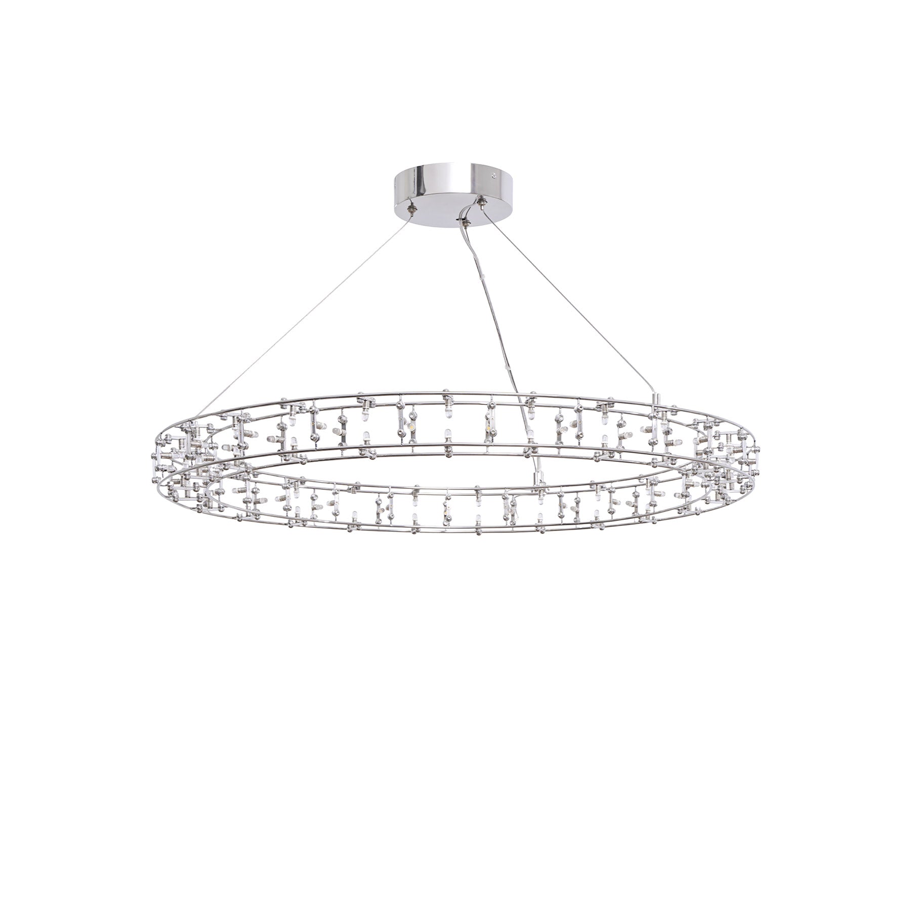 Chandelier with crystal accents on a white background