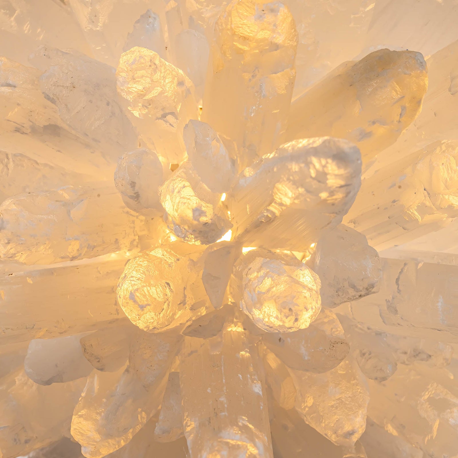 Crystalline Natural Selenite Cluster Pendant