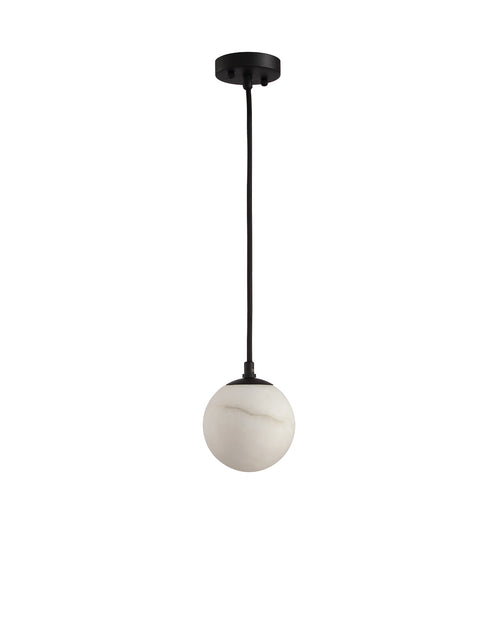 Load image into Gallery viewer, Moonlit Natural Alabaster Globe Pendant

