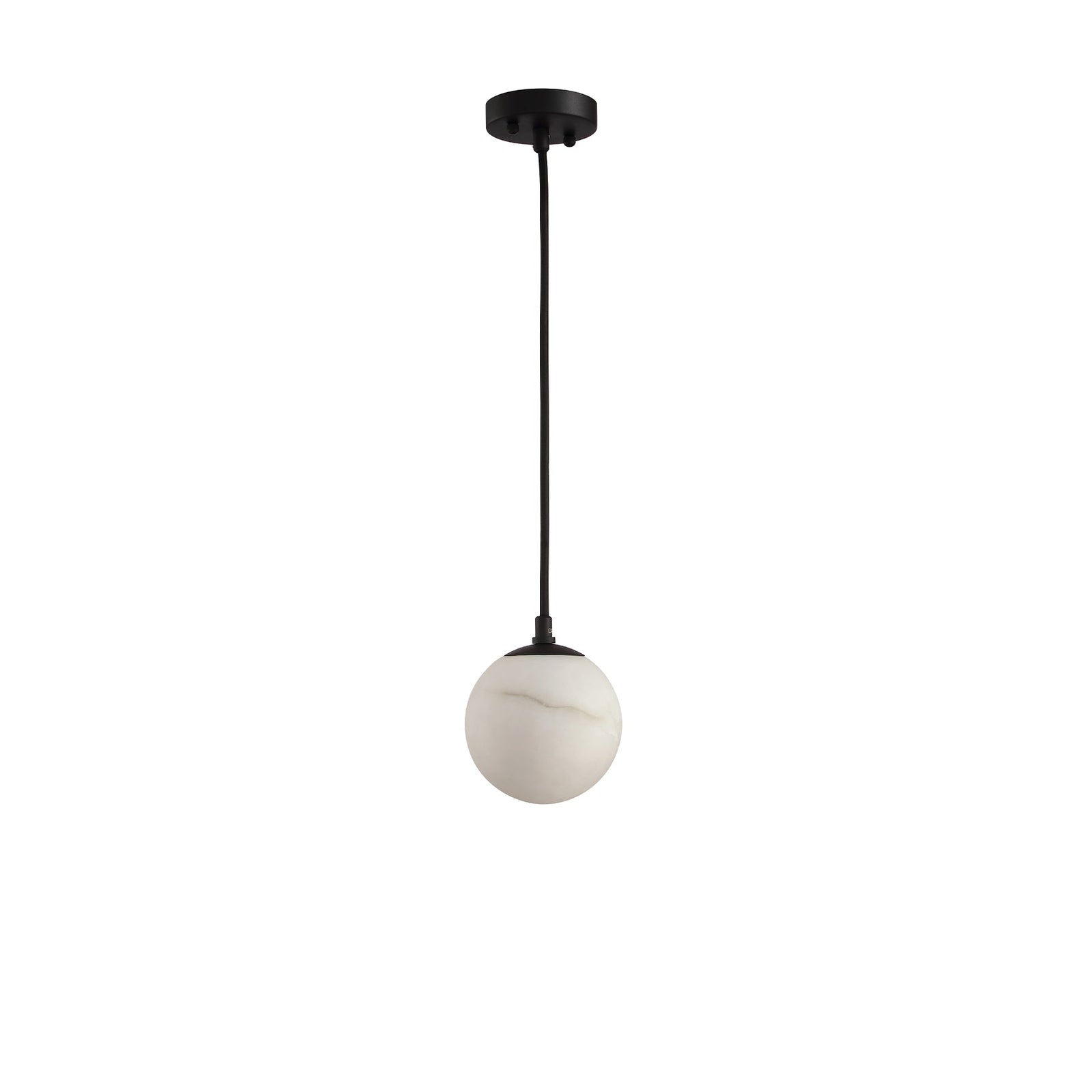 Moonlit Natural Alabaster Globe Pendant