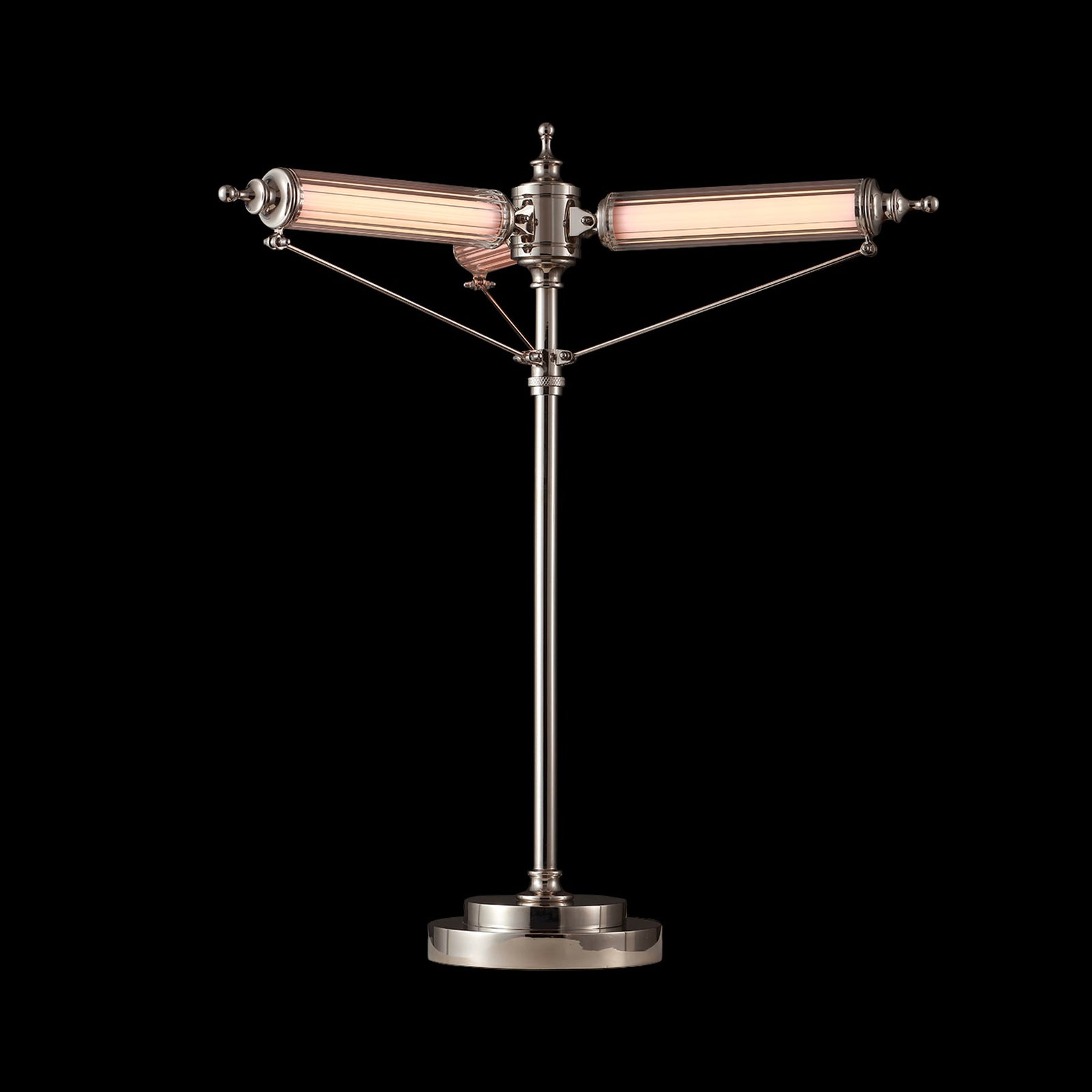Aurora Adjustable Arm Ribbed Glass Table Lamp