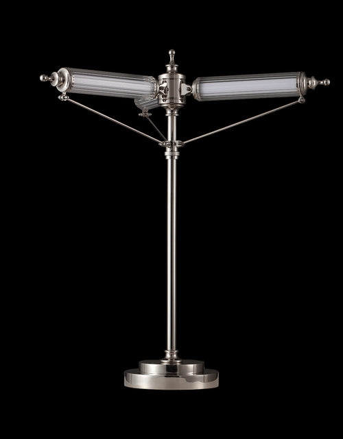 Load image into Gallery viewer, Aurora Adjustable Arm Ribbed Glass Table Lamp
