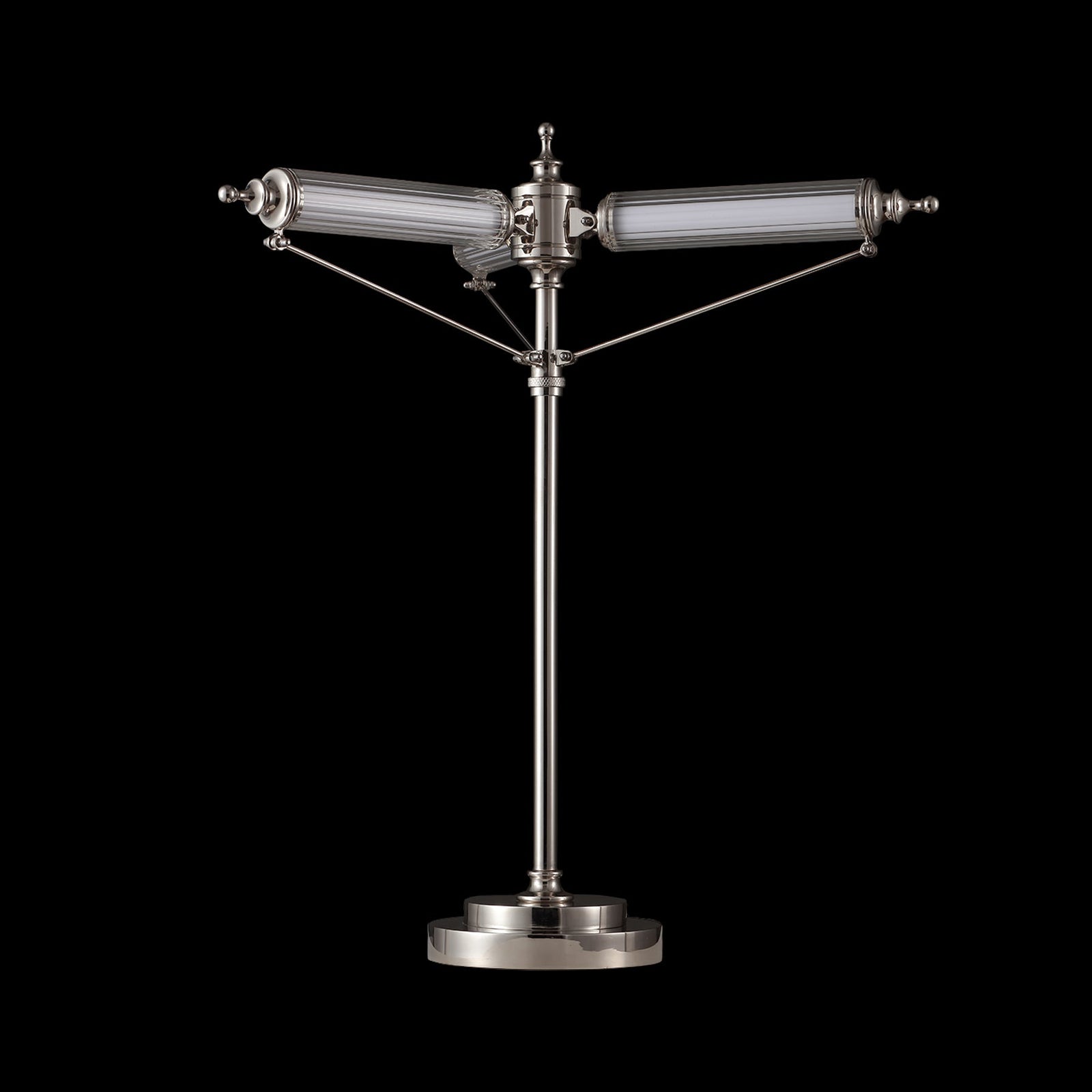 Aurora Adjustable Arm Ribbed Glass Table Lamp