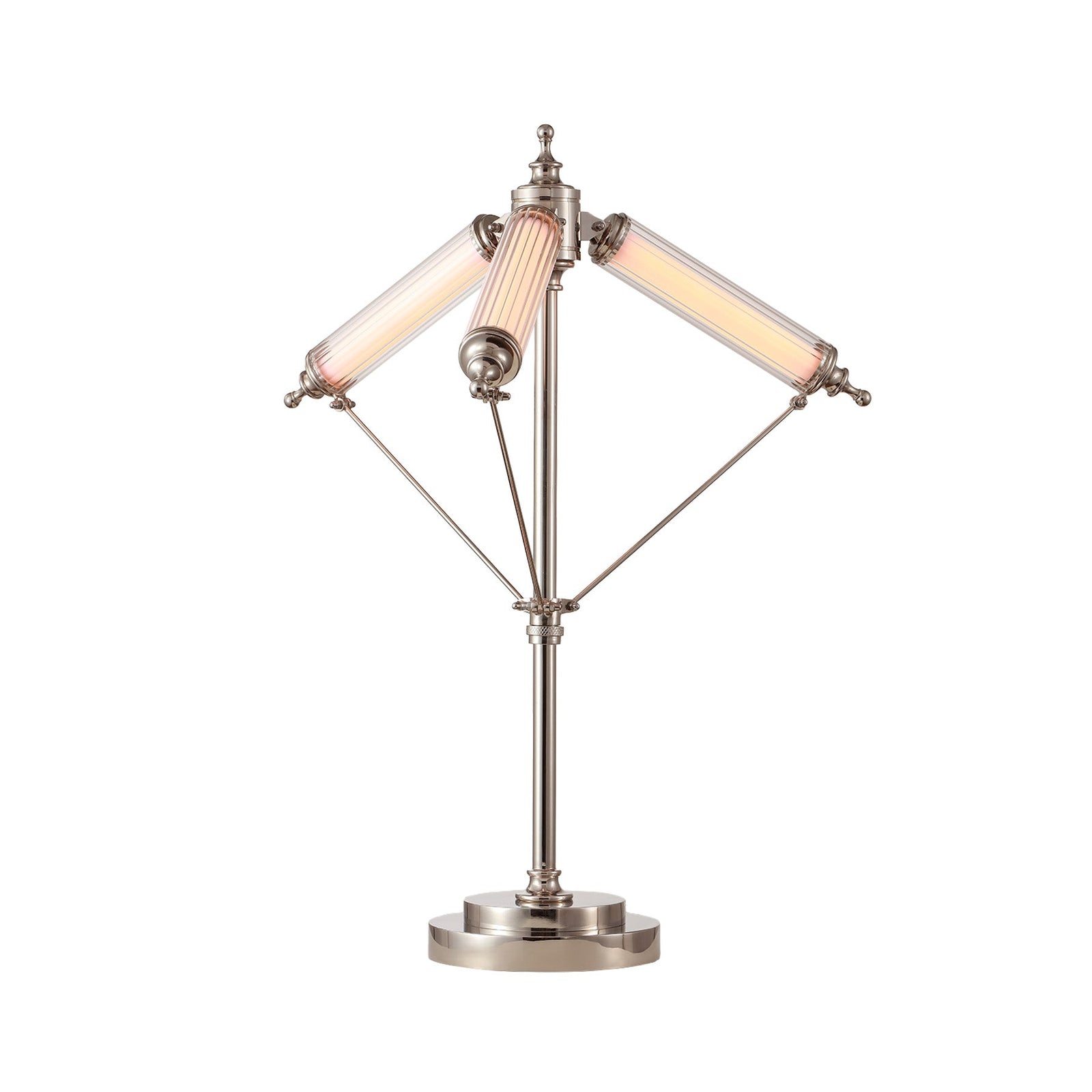 Aurora Adjustable Arm Ribbed Glass Table Lamp