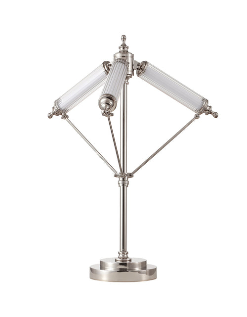 Load image into Gallery viewer, Aurora Adjustable Arm Ribbed Glass Table Lamp
