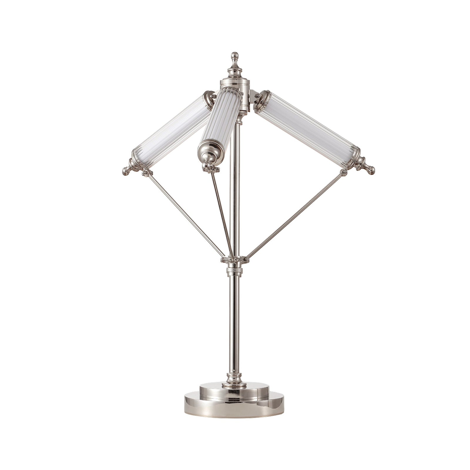 Aurora Adjustable Arm Ribbed Glass Table Lamp