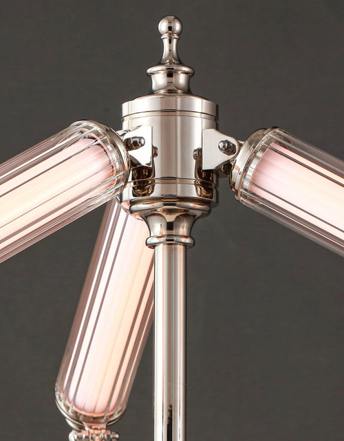 Load image into Gallery viewer, Aurora Adjustable Arm Ribbed Glass Table Lamp

