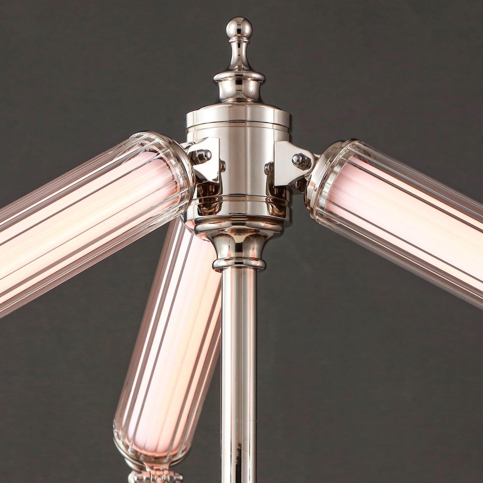 Aurora Adjustable Arm Ribbed Glass Table Lamp
