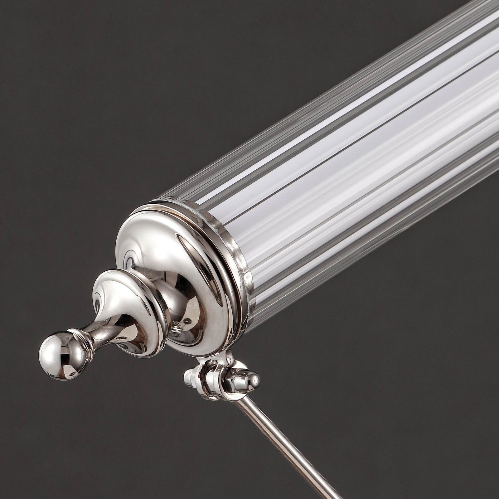 Aurora Adjustable Arm Ribbed Glass Table Lamp