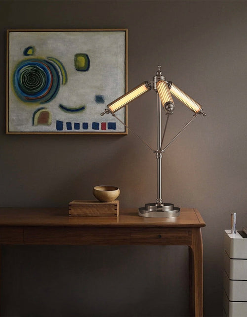 Load image into Gallery viewer, Aurora Adjustable Arm Ribbed Glass Table Lamp
