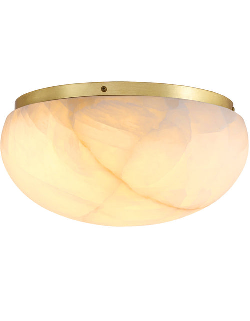 Load image into Gallery viewer, Calista Natural Calcite Stone Dome Flush Mount
