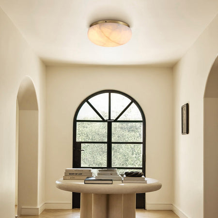 Calista Natural Calcite Stone Dome Flush Mount