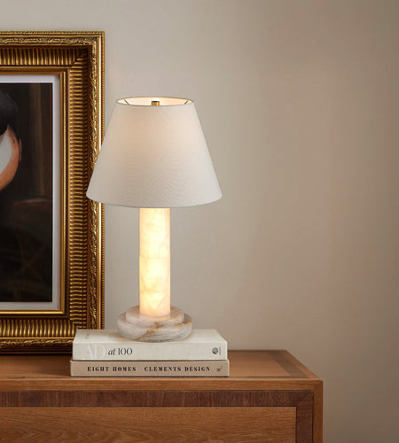 Calista Natural Calcite Column Table Lamp