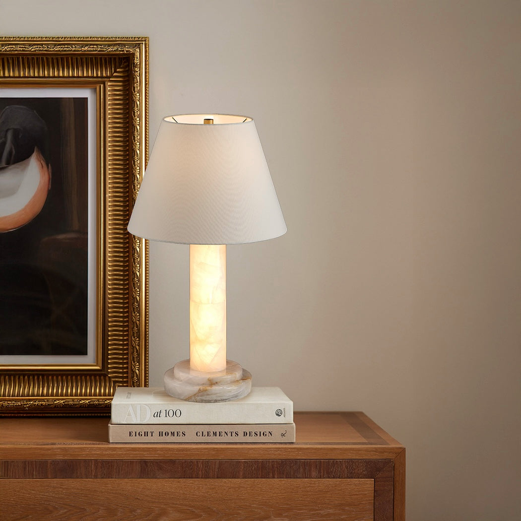 Calista Natural Calcite Column Table Lamp