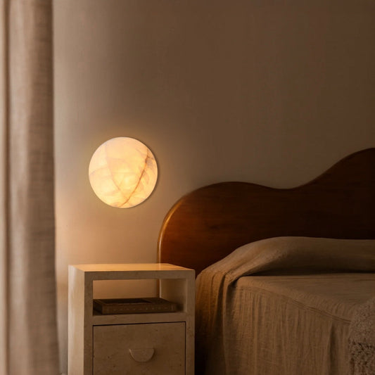 Calista Natural Calcite Stone Dome Sconce