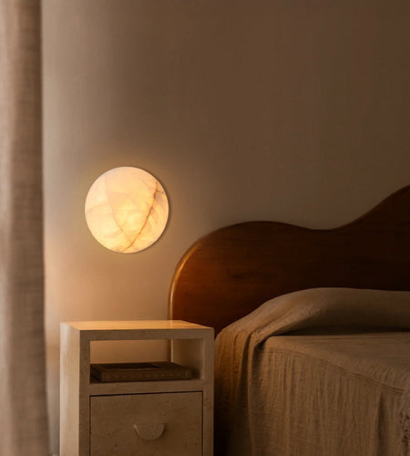 Calista Natural Calcite Stone Dome Sconce