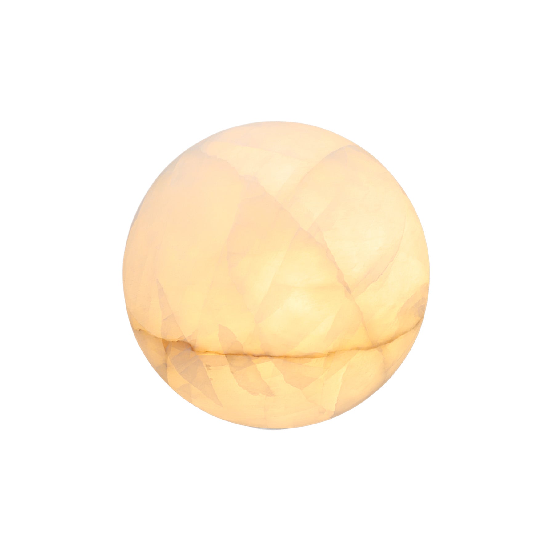 Round beige object on a white background