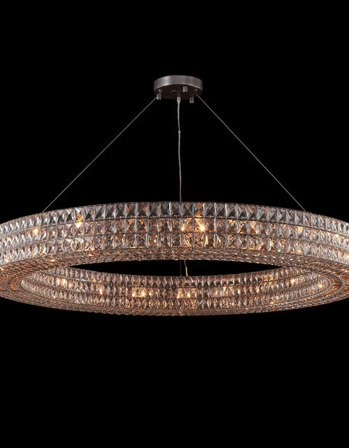 Load image into Gallery viewer, Lattice Faceted Crystal Ring Chandelier
