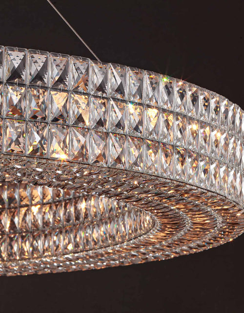 Load image into Gallery viewer, Lattice Faceted Crystal Ring Chandelier
