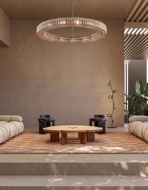 Load image into Gallery viewer, Lattice Faceted Crystal Ring Chandelier
