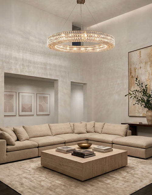 Load image into Gallery viewer, Lattice Faceted Crystal Ring Chandelier
