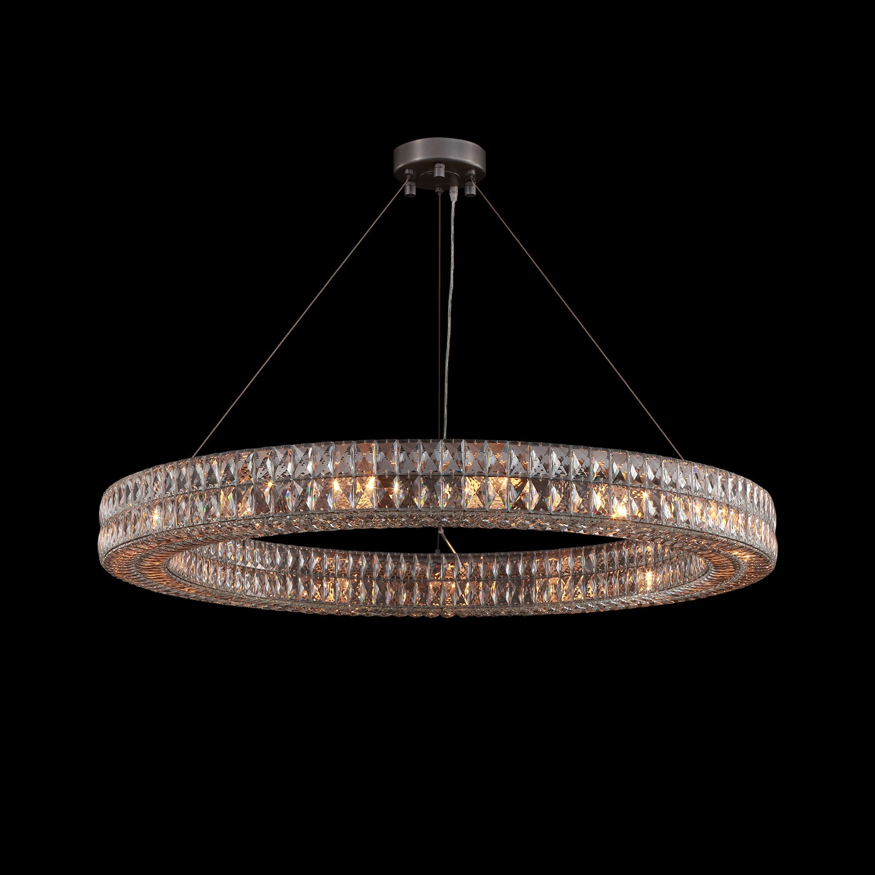 Chandelier with crystal design on a black background