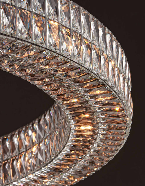Load image into Gallery viewer, Lattice Faceted Crystal Ring Chandelier

