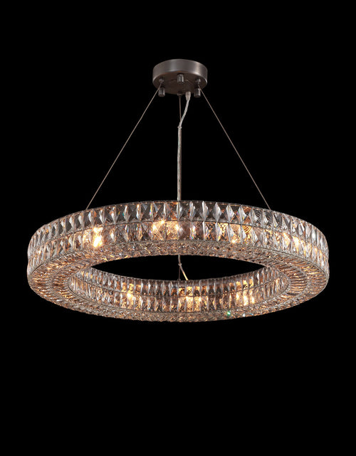 Load image into Gallery viewer, Lattice Faceted Crystal Ring Chandelier
