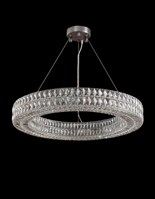 Load image into Gallery viewer, Lattice Faceted Crystal Ring Chandelier
