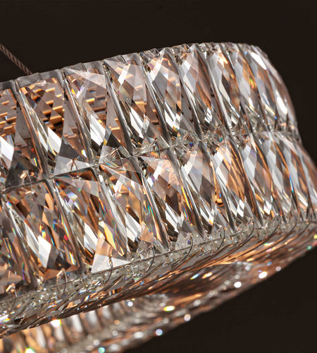Lattice Faceted Crystal Ring Chandelier