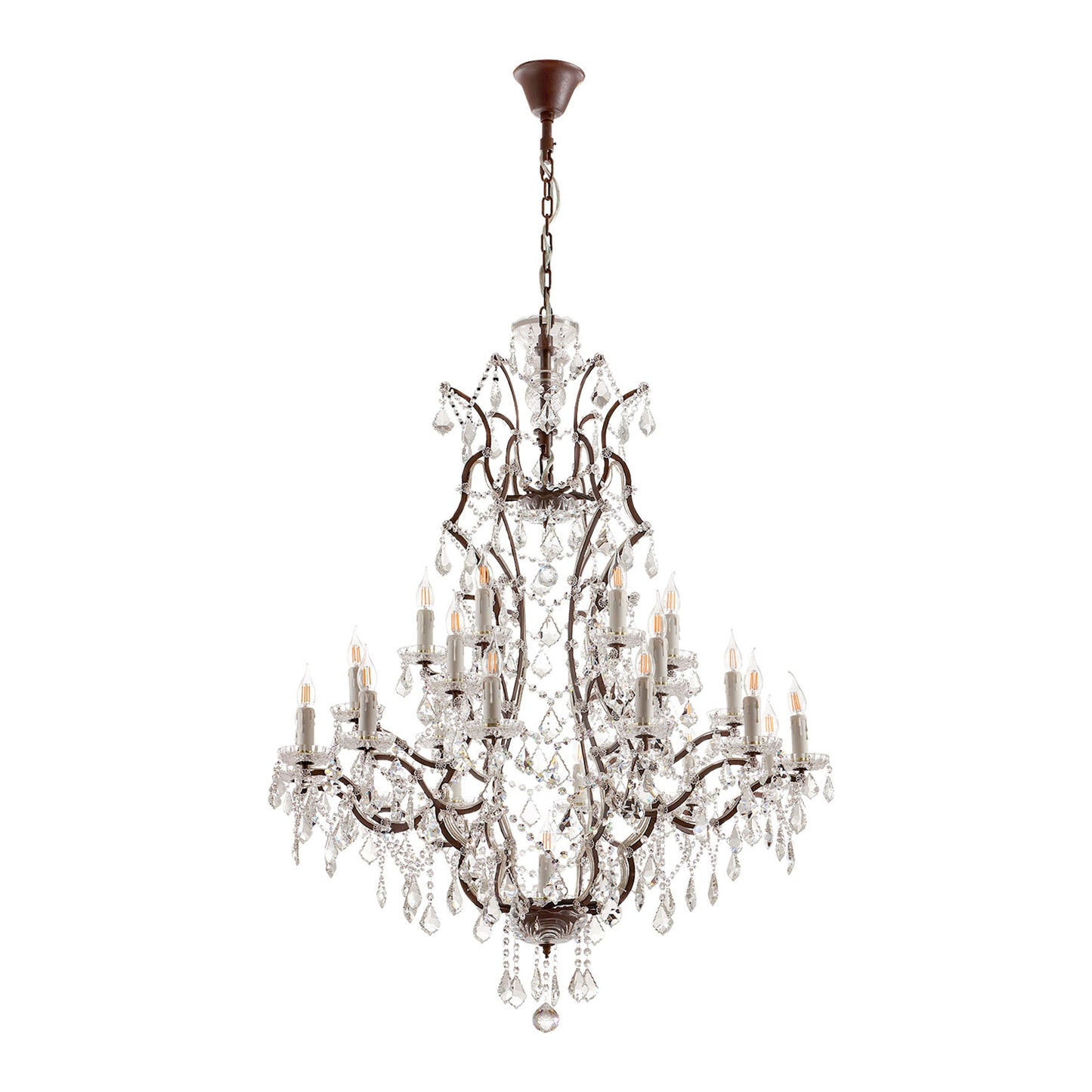 Chandelier with crystal accents on a white background