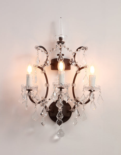 Load image into Gallery viewer, Rustline Traditional Crystal Wall Sconce
