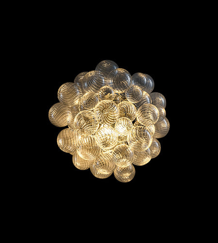 Spiral Bubble Mouth-Blown Glass Globe Sconce