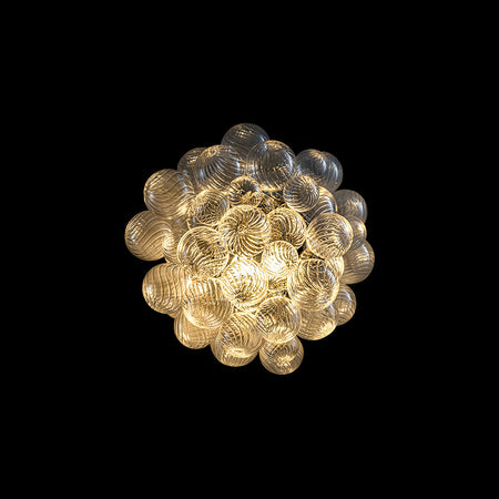 Spiral Bubble Mouth-Blown Glass Globe Sconce