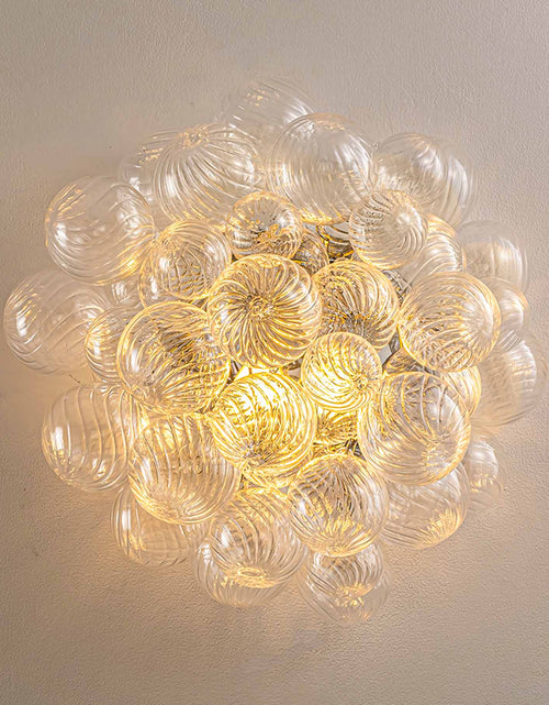 Load image into Gallery viewer, Spiral Bubble Mouth-Blown Glass Globe Sconce
