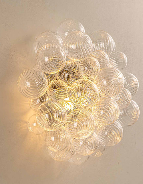 Load image into Gallery viewer, Spiral Bubble Mouth-Blown Glass Globe Sconce
