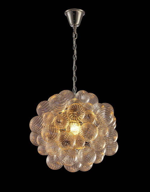 Load image into Gallery viewer, Spiral Bubble Mouth-Blown Glass Globe Pendant
