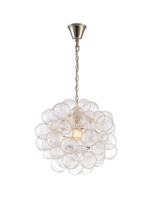 Load image into Gallery viewer, Spiral Bubble Mouth-Blown Glass Globe Pendant
