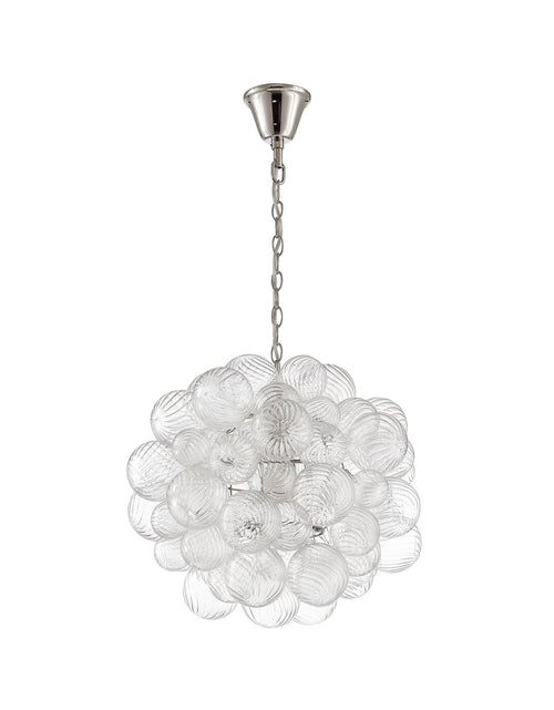 Load image into Gallery viewer, Spiral Bubble Mouth-Blown Glass Globe Pendant
