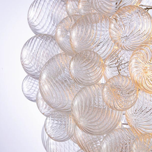 Load image into Gallery viewer, Spiral Bubble Mouth-Blown Glass Globe Pendant
