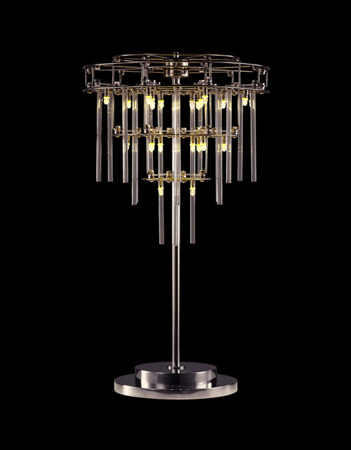 Load image into Gallery viewer, Aura Tiered Glass Rod Table Lamp
