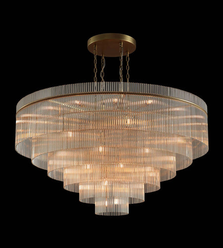 Timelore Round Glass Rod Chandelier