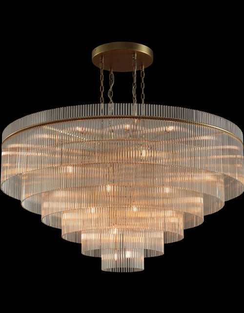 Load image into Gallery viewer, Timelore Round Glass Rod Chandelier
